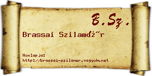 Brassai Szilamér névjegykártya